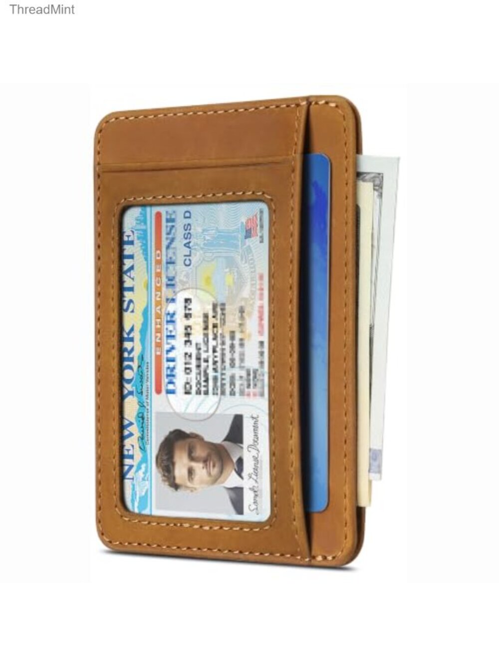 Slim Minimalist RFID Wallet Genuine Leather Front Pocket Men Women
